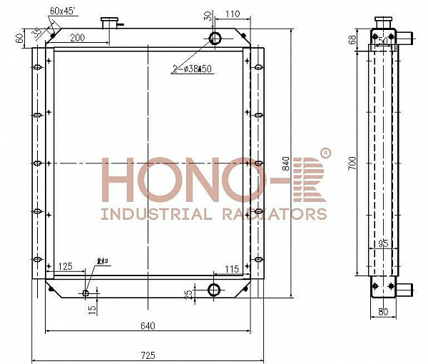Радиатор для Hitachi EX210H от производителя